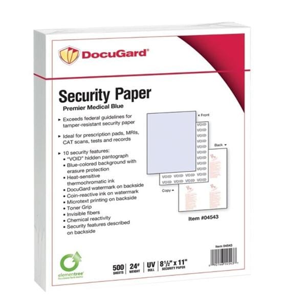 DocuGard Premier Medical Prescription Papers 1-Part 500 Sheets 500/Pk