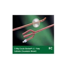 Bardex 3-Way Foley Catheter Curved Coude Tip Red Rubber Latex 22Fr 30cc