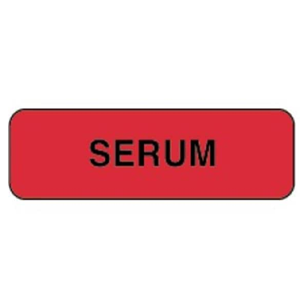 Label Serum Adhsive 1-1/4x3/8" Fl Red 1000/Rl