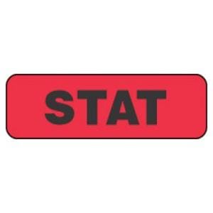 Label STAT Adhesive 1.25" x 3/8" Fluorescent Red 1000/Rl