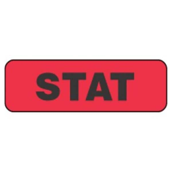 Label STAT Adhesive 1.25" x 3/8" Fluorescent Red 1000/Rl