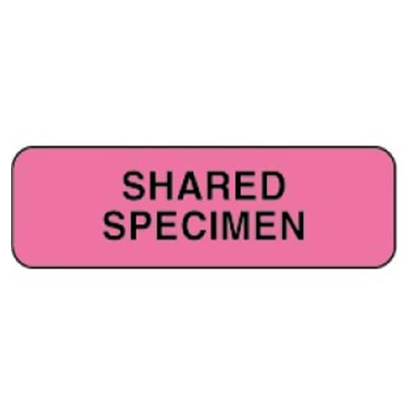 Label Shared Specimen Adhesive Fl Pink 1000/Rl 1000/Rl