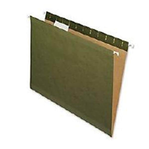 1/5-Cut Hanging File Folder Letter Size Green 25/Box