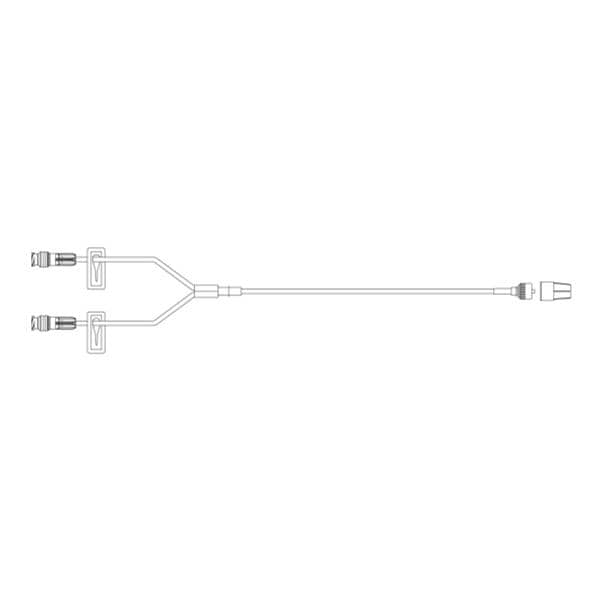 IV Extension Set Needleless 9" 2 Y-Injection Sites Spin Male Luer Lock 100/Ca