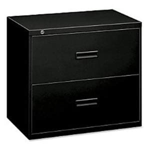 Basyx 482L Lateral File Cabinet 2-Drawers Black Ea