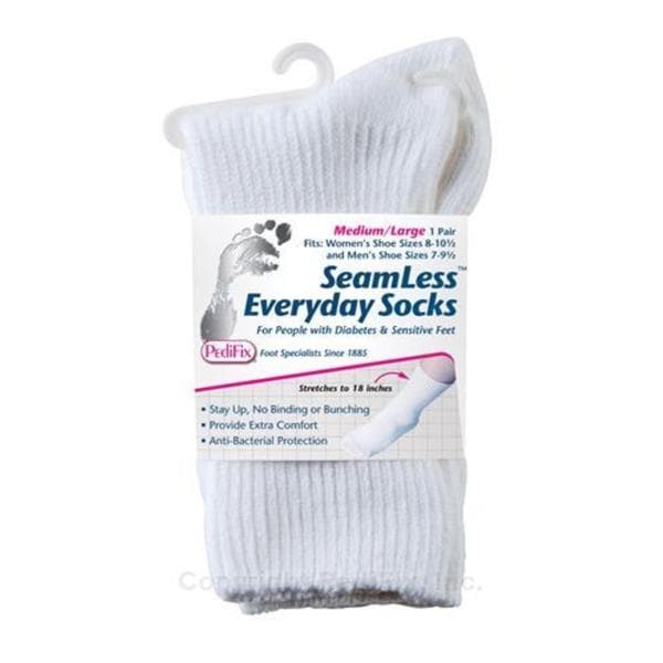 Everyday Socks X-Large White Unisex 1/Pr