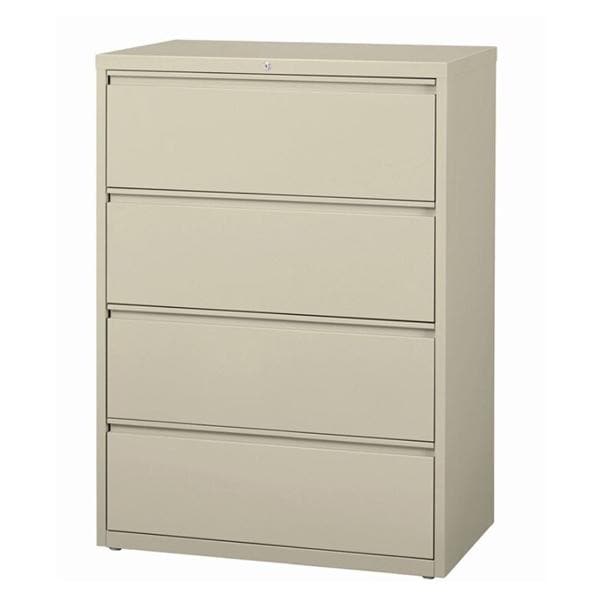 Steel Lateral File 4-Drawer 52 1/2 in x 36 in x 18 5/8 in Putty Ea