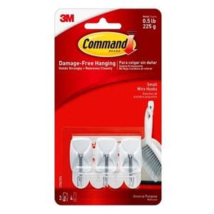 3M Command Damage-Free Wire Hooks Small 3/Pack 3/Pk