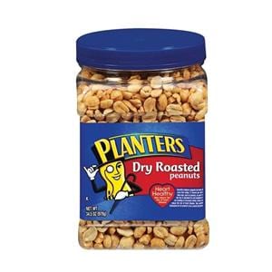 PLANTERS Dry-Roasted Peanuts 34.5 Oz Tub Ea