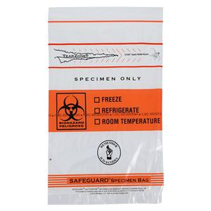 Lab Guard Specimen Transport Bag Clear Reclosable Closure 1000/Ca