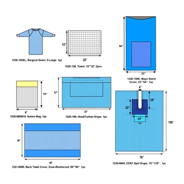 Head/Neck Pack Cover Zone-Reinforced 90x50", 8 EA/CA