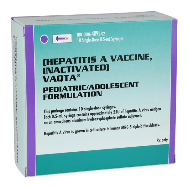 Vaqta Hepatitis A Pediatric Injectable 0.5mL PFS 10/Pk