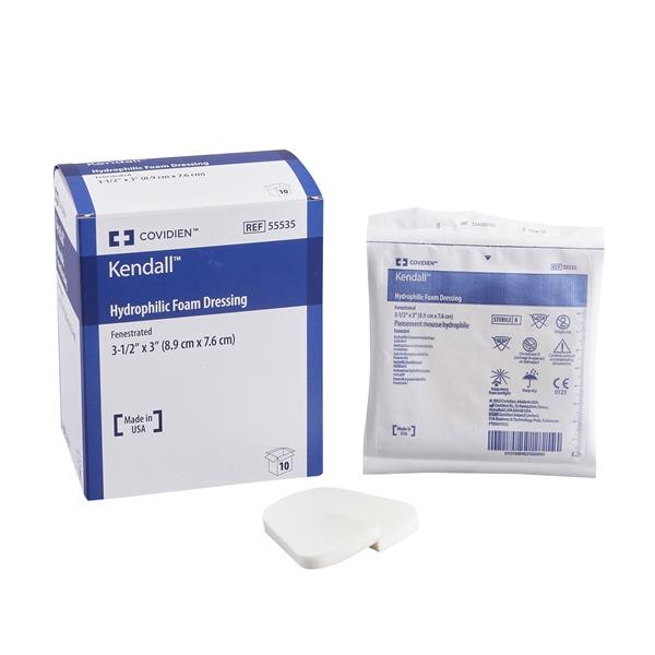 Kendall Foam Hydrophilic Dressing 3-1/2x3" Absorbent