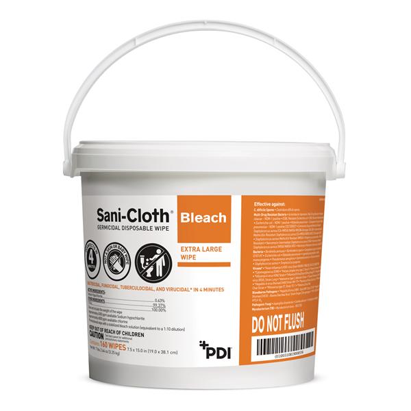 Sani-Cloth Bleach Surface Wipe Wipes X-Large Pail 2/Ca