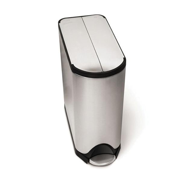 Butterfly Step Brushed Stainless Steel Trash Can 12 Gallons Ea