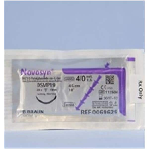 Novosyn Suture 4-0 18" Polymer Plyglycolic-Lactic Acid Braid DSMP19 Undyed 36/Bx