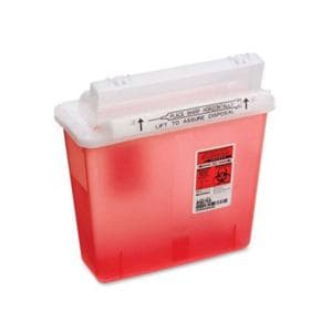 SharpStar Sharps Container 5qt Red 11-3/4x5-1/2x13" Horizontal Drop Plstc 20/Pk