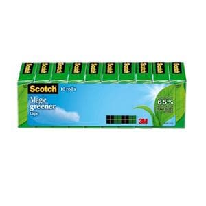 Scotch Magic 812 Greener Tape 3/4 in x 900 in Rolls 10/Rl/Pk