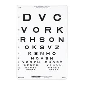 Eye Chart 20' Testing Distance Ea