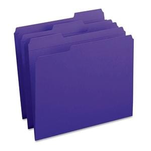 Smead 1/3-Cut 2-Ply Color File Folders Letter Size Purple 100/Box 100/Bx