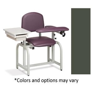 Lab X Series Blood Draw Chair Gunmetal Powder-Coated Steel Frame 400lb Ea