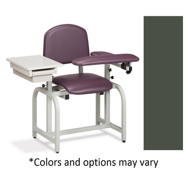 Lab X Series Blood Draw Chair Gunmetal Powder-Coated Steel Frame 400lb Ea