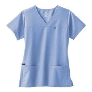 Jockey Scrub Shirt V-Neck 4 Pockets Short Sleeves X-Large Ceil Blue Womens Ea