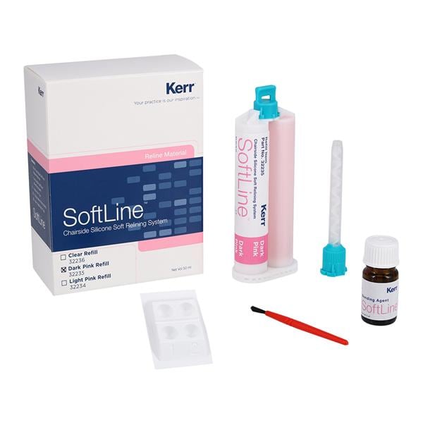 Softline Soft Liner Reline Material Refill Dark Pink Ea