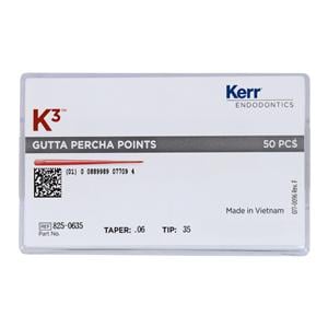 K3/K3XF Gutta Percha Points Size 35 Green 50/Pk