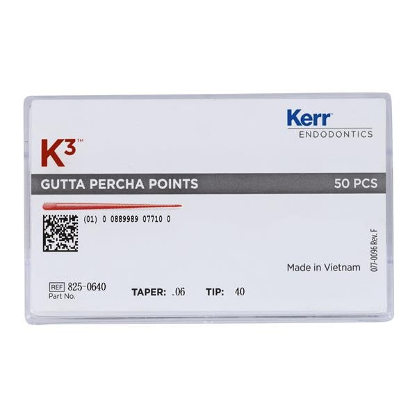 K3/K3XF Gutta Percha Points Size 40 Black 50/Pk