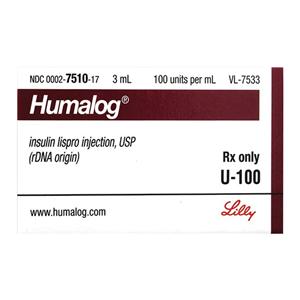 Humalog Injection 100U/mL MDV 3ml/Vl