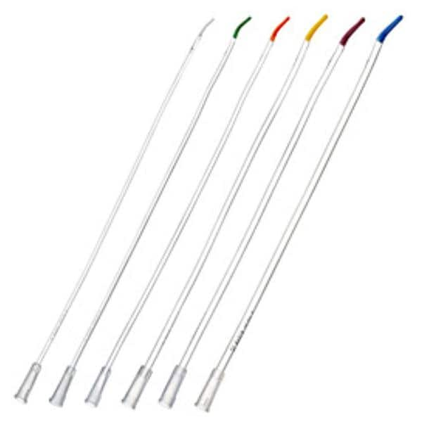 Tiemann Intermittent Catheter Solid Curved Tip Siliconized PVC 12Fr