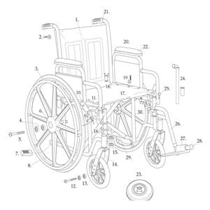 Replacement Wheel For Sentra Wheelchair Ea