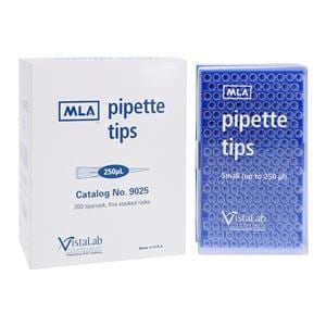 MLA Pipette Tip 5-250uL Non-Sterile 1000/Pk, 10 PK/CA