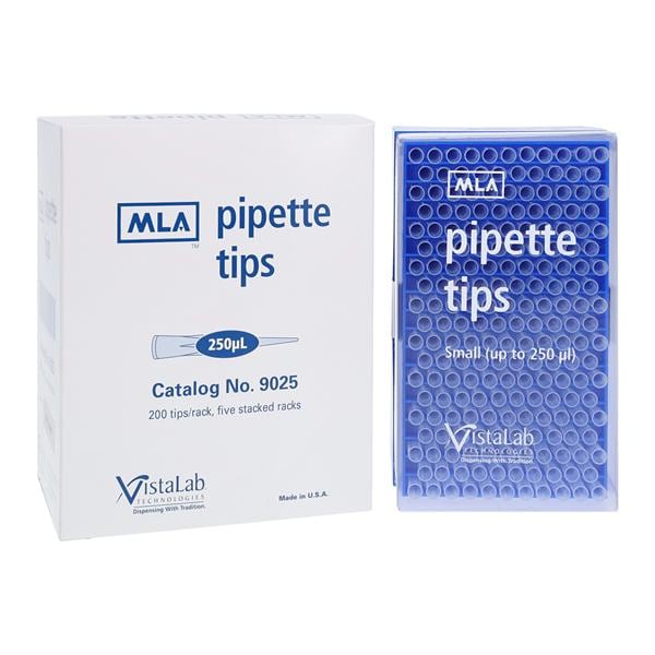 MLA Pipette Tip 5-250uL Non-Sterile 1000/Pk, 10 PK/CA