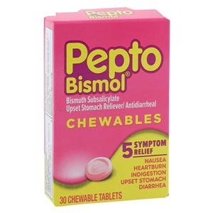 Pepto-Bismol Antacid/Antidiarrhea Chewable Tablets 262mg Original 30/Bx, 24 BX/CA