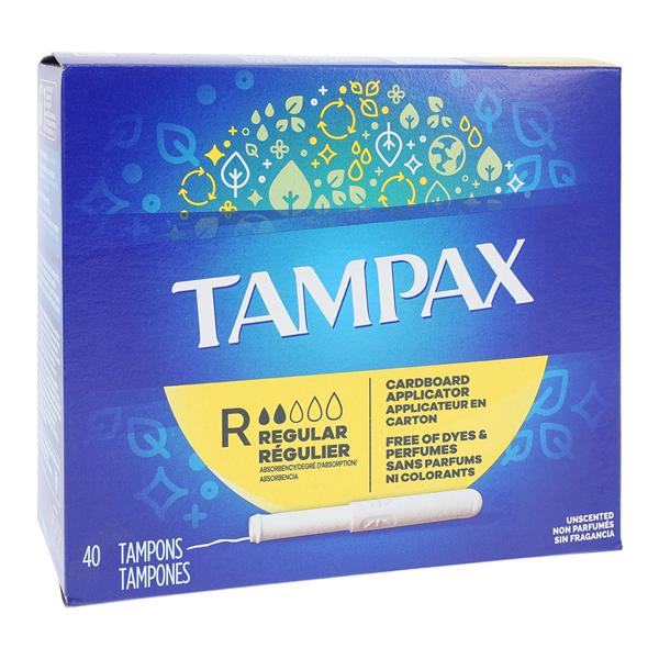 Tampax Sanitary Tampon Regular Cardboard Applicator Original 40/Bx