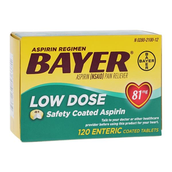 Bayer Aspirin NSAID Tablets 81mg 120/Bt