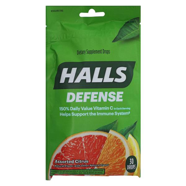 Halls Defense Cough Drops 2.25 Citrus 30/Bg