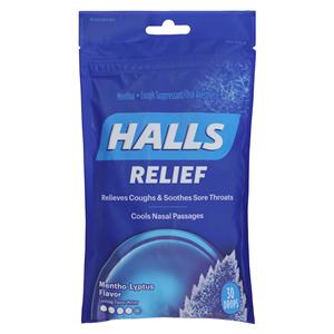 Halls Cough Drops 5.4mg Mentho-Lyptus 30/Bg