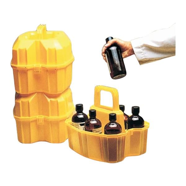 Safety Bottle Carrier LDPE Yellow .5L 6/Ca