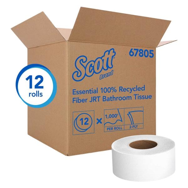 Toilet Paper Scott JRT Jr. 3.55"x1000' Recycled Fiber White 12/Ca 12/Ca