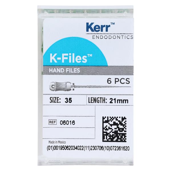 Hand K-File 21 mm Size 35 Stainless Steel Green 6/Bx