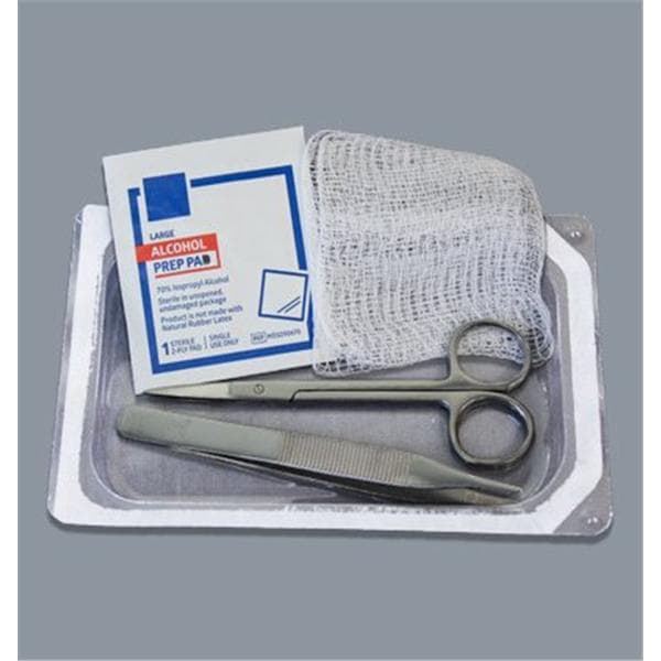 Suture Removal Tray Gauze/Alcohol Prep Pad Large