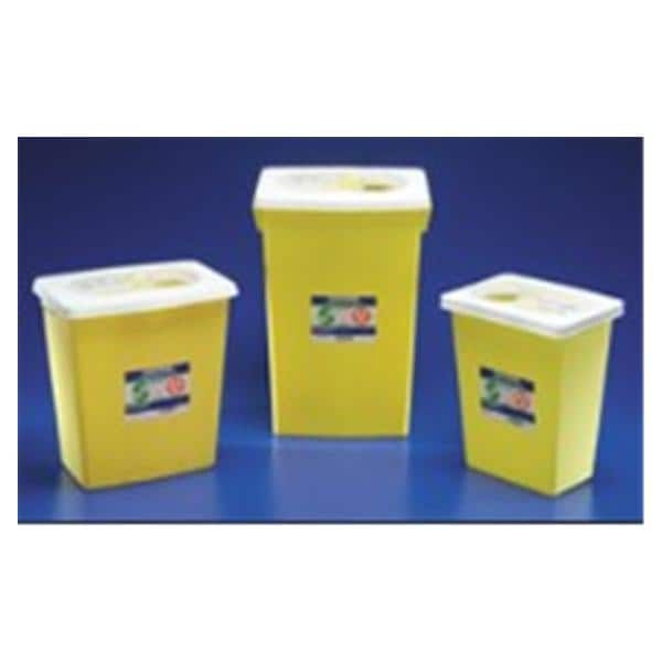 Chemotherapy Waste Container 8gal Yellow 11x15.5x17.75" Ld/Gskt Plypro 10/Ca