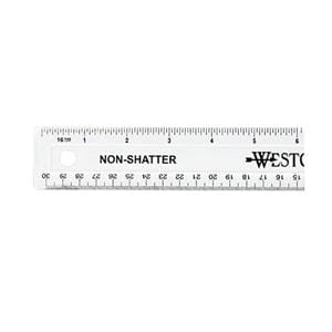 Office Depot Brand Non-Shatter Plastic Ruler 12" Clear Ea