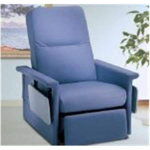 55 Series Stationary Recliner Vinyl 300lb Capacity Blue Ea