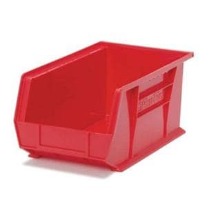 Organizer Bin Red Heavy Duty Polymer With Label Slot 5-1/2x14-3/4x5" Ea