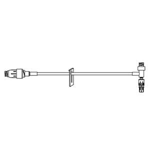 MaxZero IV Extension Set Needleless 6" T-Connector Spin Male Luer Lock 50/Ca