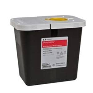RCRA Hazardous Waste Container 2g Blk/Wht 7.25x10.5x10" Hng Ld Snp Lck Plypro Ea